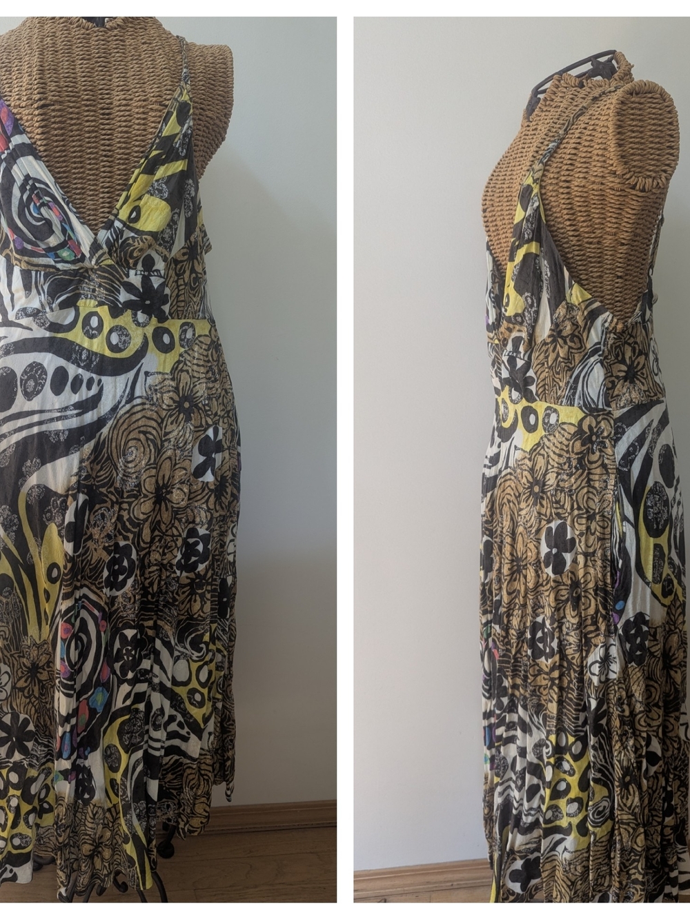 Jams World Multi-Color Floral Swirl Halter Sundress M - Picture 3 of 5